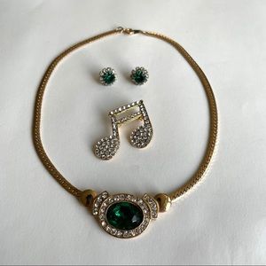 Vintage Statement Necklace Earring Classy Set